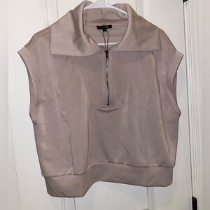 Papermoon Beige Sleeveless Hoodie